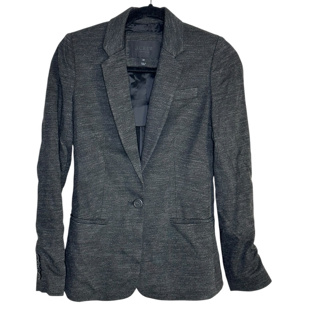 J Crew Collection Single Button Blazer Charcoal G… - image 1
